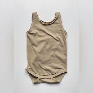 Kids Sleeveless Bodysuit - Beige